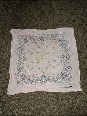 Elephant Vintage OG Shy Pink White Black Paisley Bandana Scarf